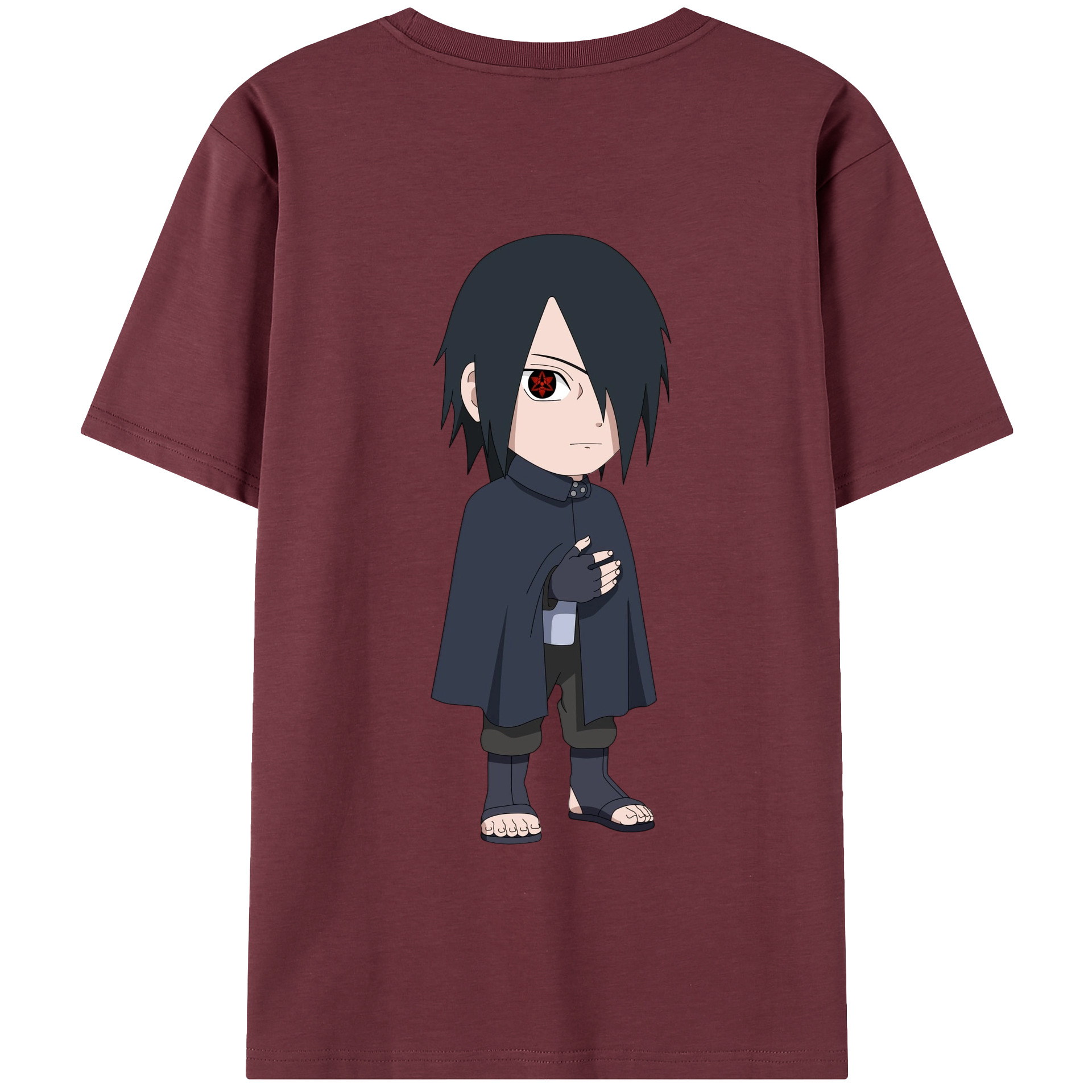 （画像用） NARUTO -ナルト- うちは サスケ Uchiha Sasuke 綿100％半袖Tシャツ（背面プリント）